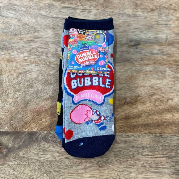 5/$20 NEW 3Pk Adult Dubble Bubble Gum Socks - Picture 1 of 5